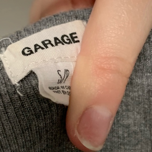 Grey ribbed cropped tshirt - Picture 3 of 3